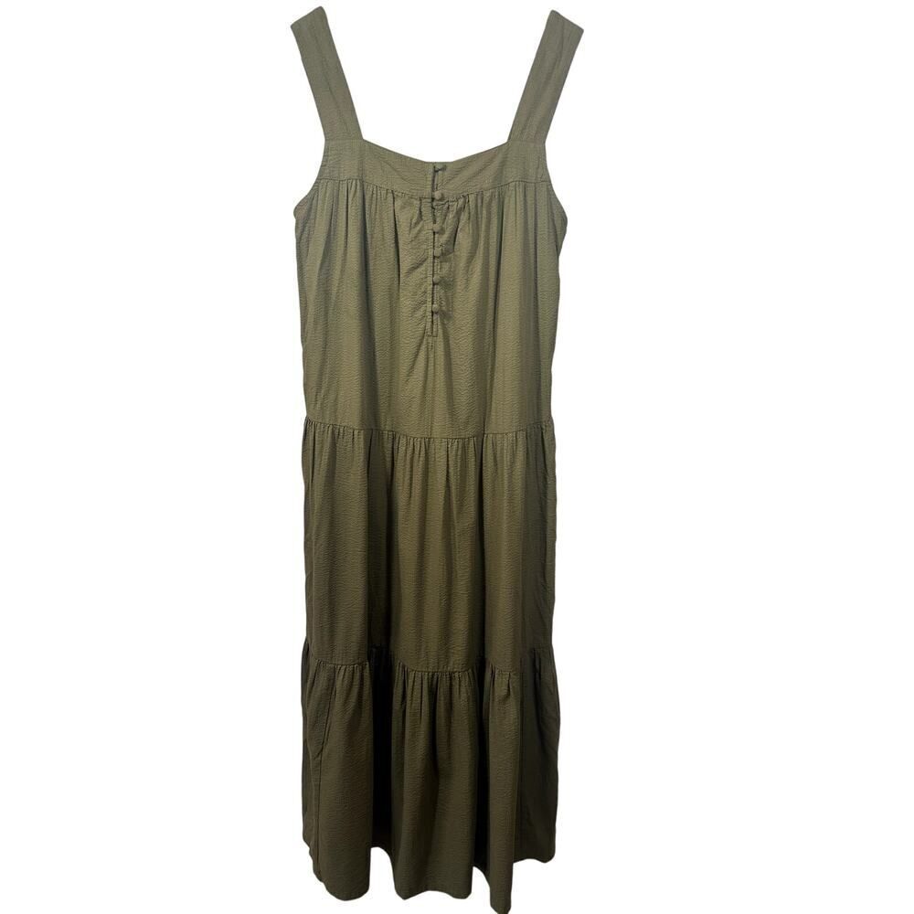 FAHERTY Women's Marina Tiered Sleeveless Maxi Dress Green Size Medium